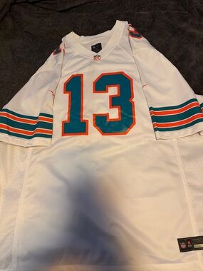 NFL White Jersey with Teal and Orange #13